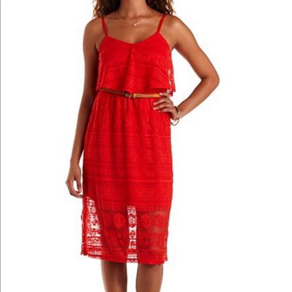 Charlotte Russe red lace dress